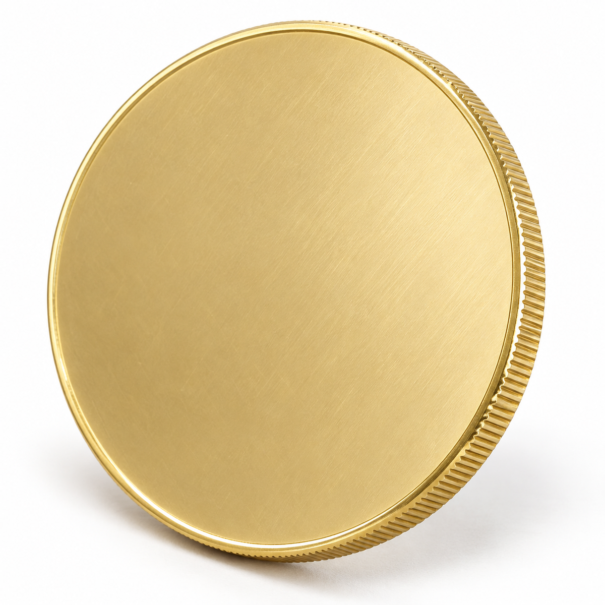 60mm Solid Brass Coin Blank | 4mm Thick with Reeded Edge