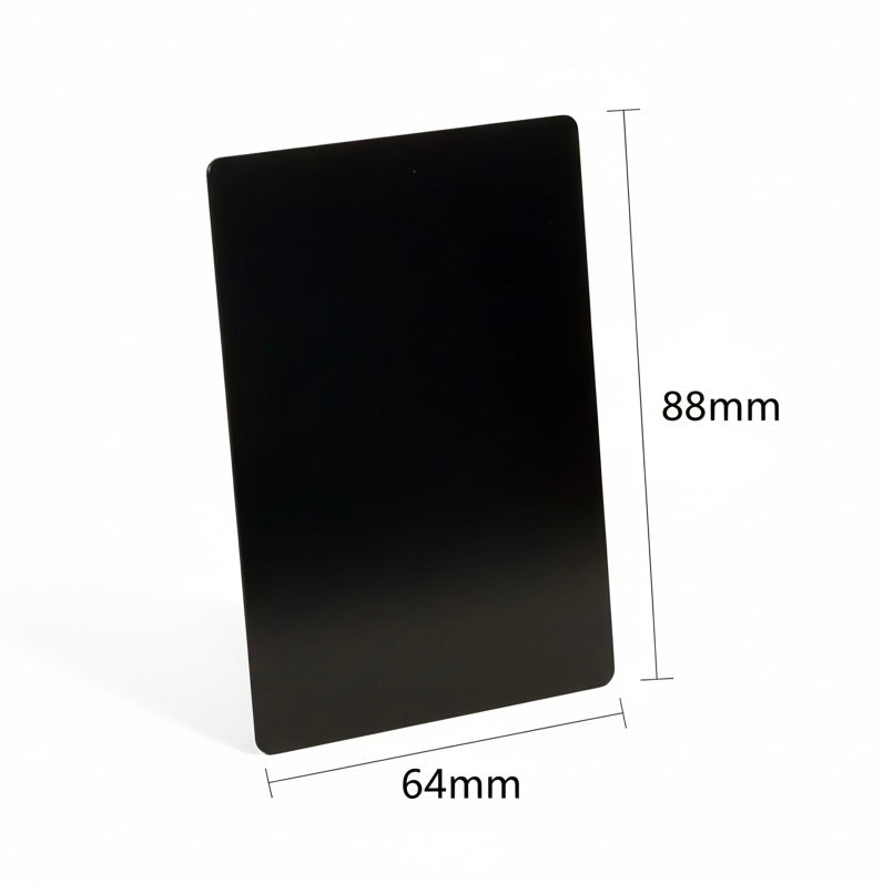 Stainless Steel / Matt Black UV Ready Metal Cards | 88×64×0.8mm (Blanks)