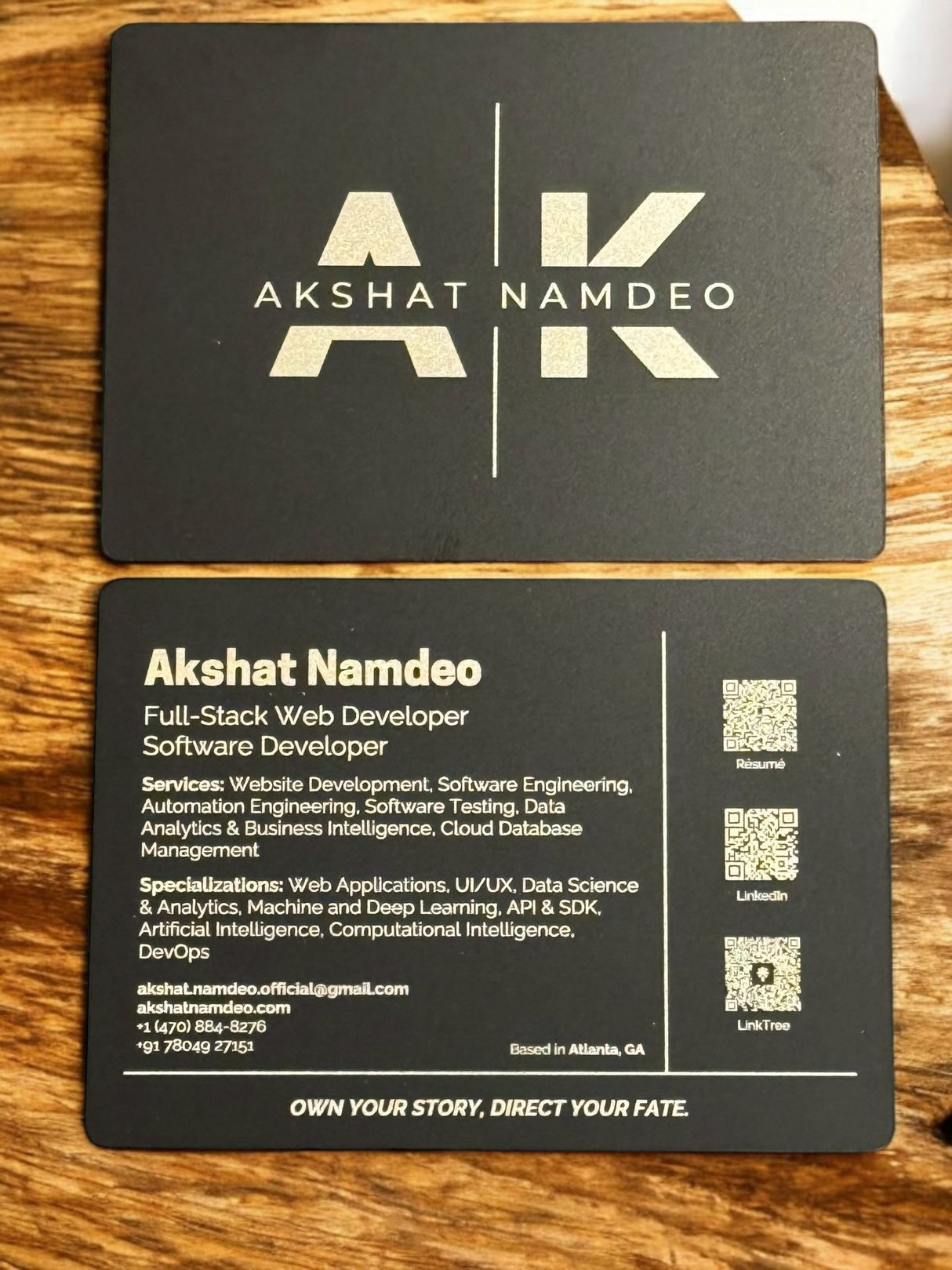 Metal Résumé Card | Thick Black/SS | Customizable