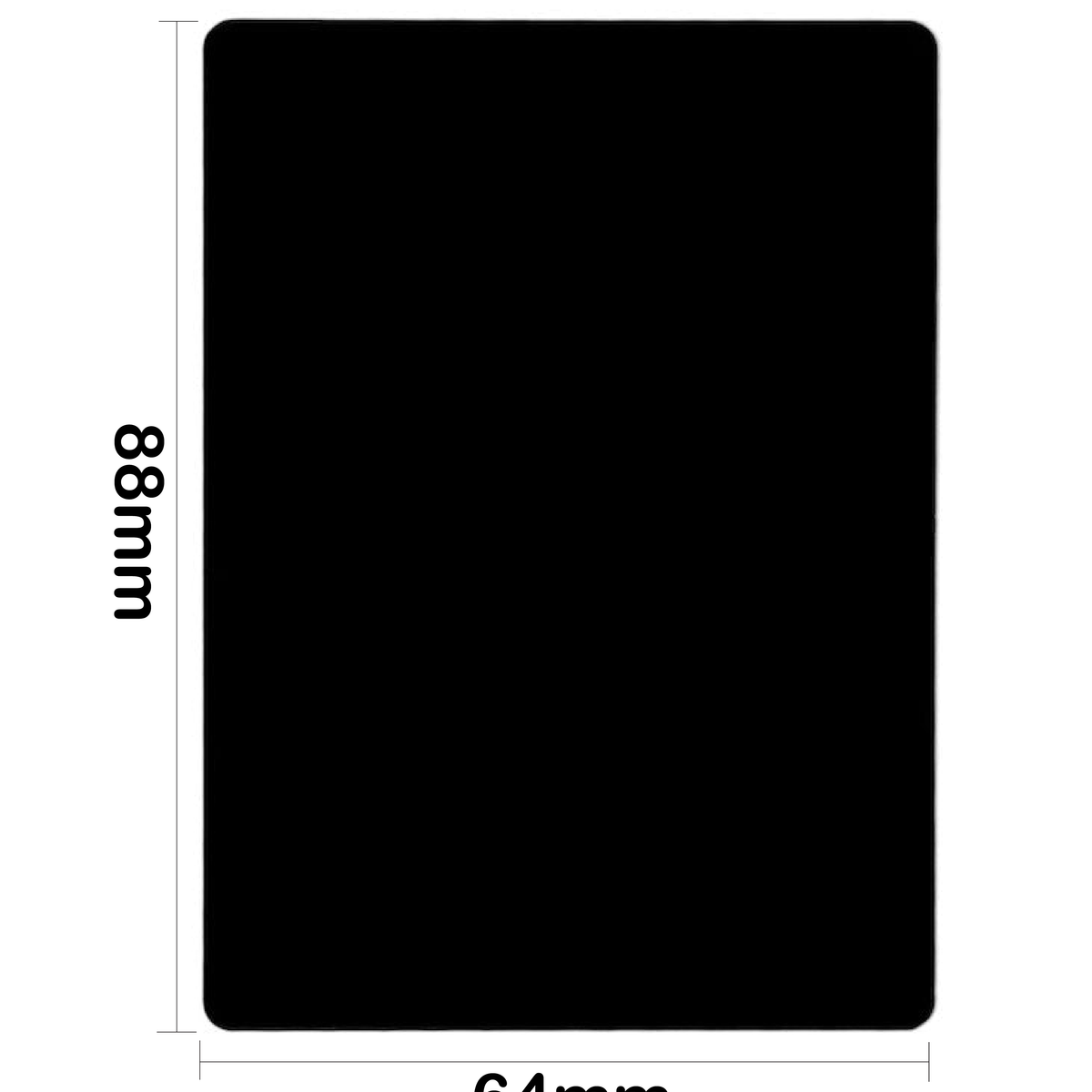 Matt Black Stainless Steel Metal Cards | 88×64×0.8mm (Blanks