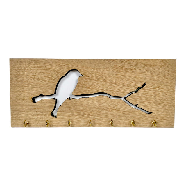 Oak Key Holder with Laser Cut Designs