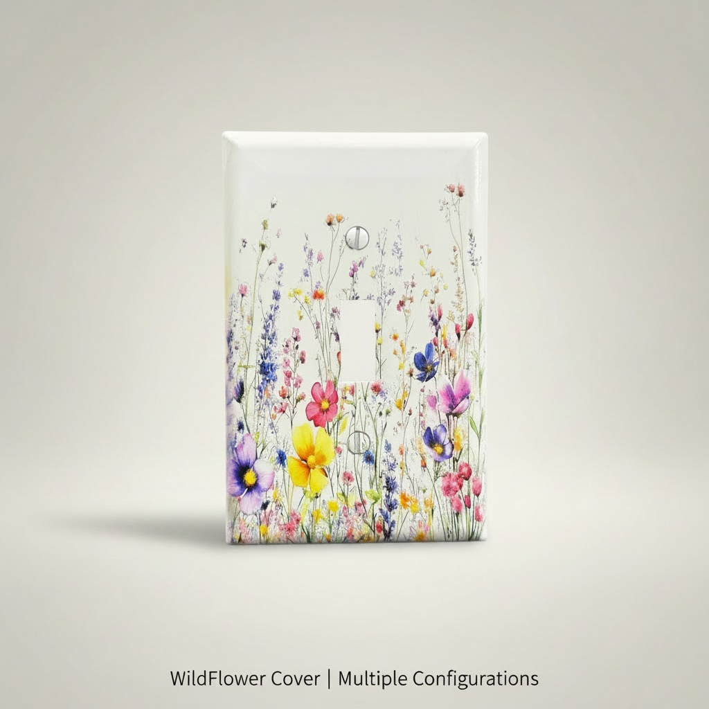 Wildflower Electrical Outlet Cover | Floral Switch Plate | Nature Home Decor