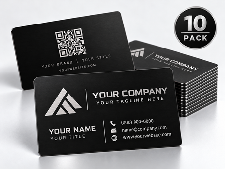 Custom Matte Black Metal Business Cards | Stainless Steel 0.8mm Core