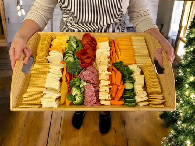 Butler's Serving Tray with Handles | Bamboo | Customizable