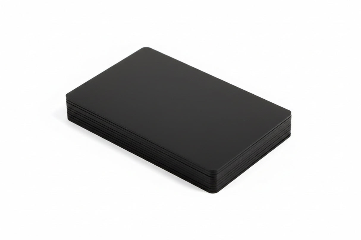 Matt Black Stainless Steel Metal Cards | Playing Card Blanks | 88×64×.5mm