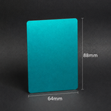 Glacial Teal Stainless Steel Metal Card Blanks | 88×64×0.5mm