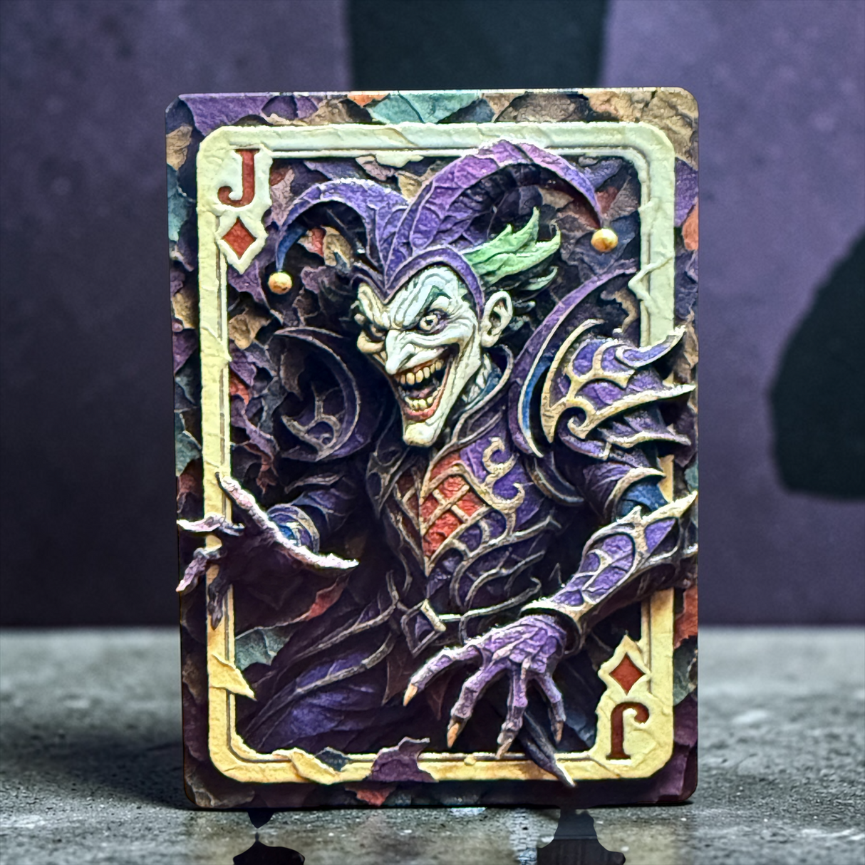 3D Joker Inspired Metal Collector Card | 88×64mm Stainless Steel