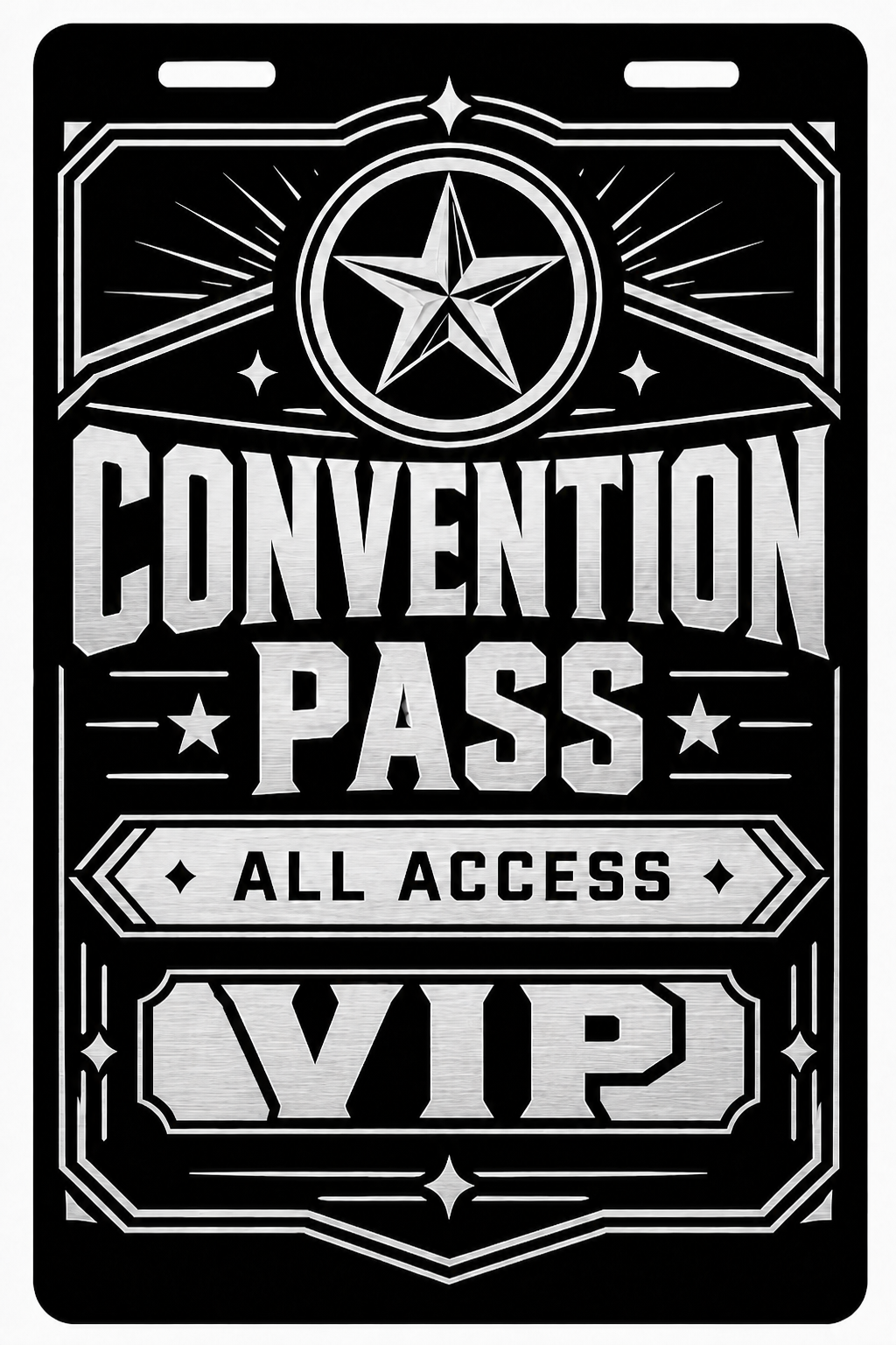 4x6 Stainless Steel ID Badge | Festival & VIP Pass