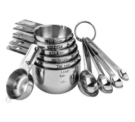 Personalized Measuring Cups and Spoons Standard Set - Stainless Steel