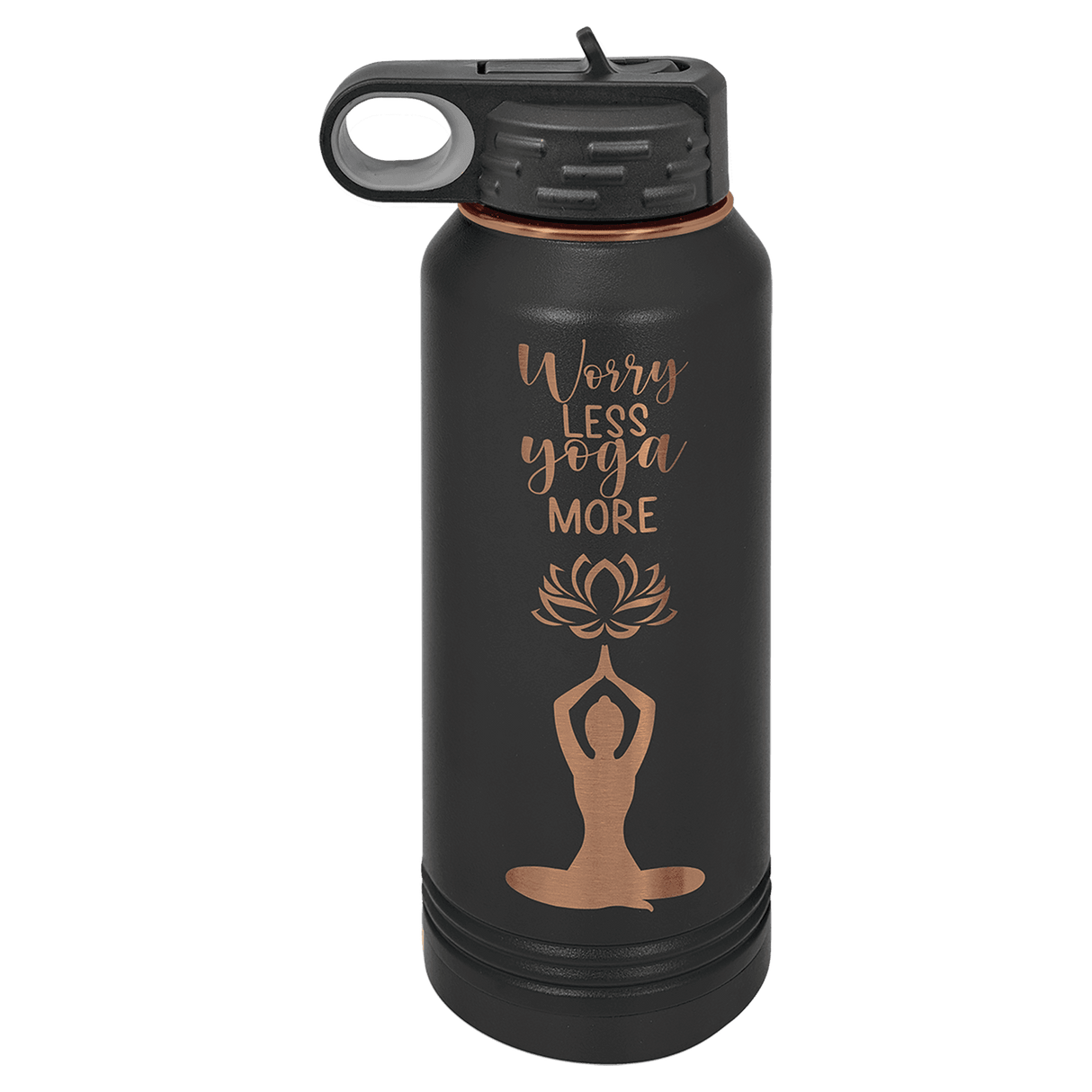 32oz Black/Rose Water Bottle | Polar Camel | Customizable