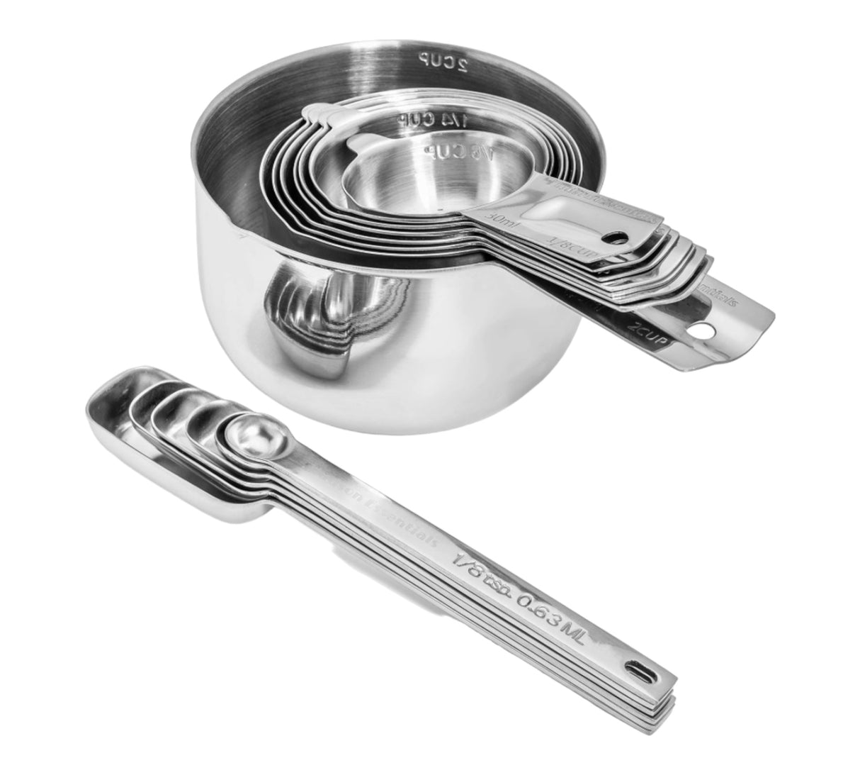 Personalized Measuring Cups and Spoons Premium Set - Stainless Steel
