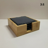Premium Square Slate Coaster Blank Set  | Engraving Ready Natural Stone
