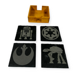 Slate Coasters with Wood Holder | Star Wars Inspired