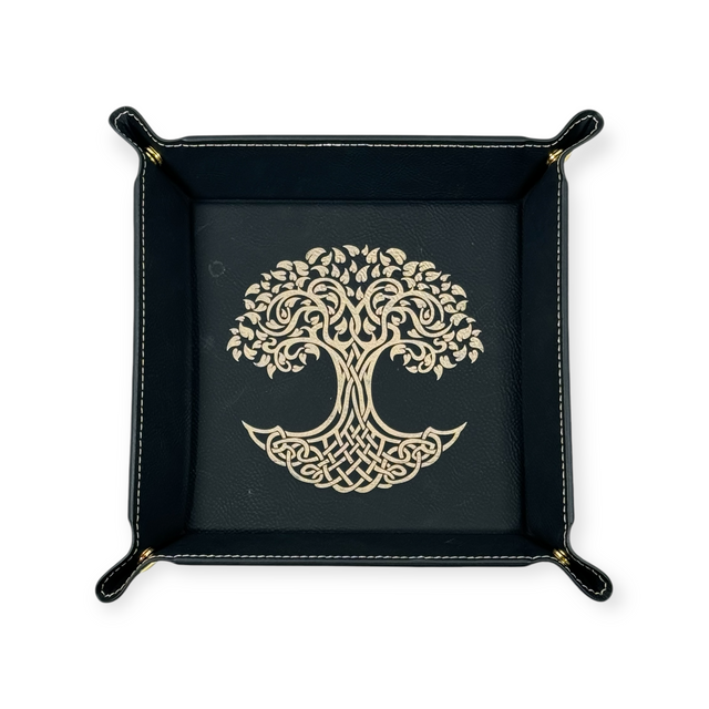 6x6 Leather Dice Tray | Tree Of Life